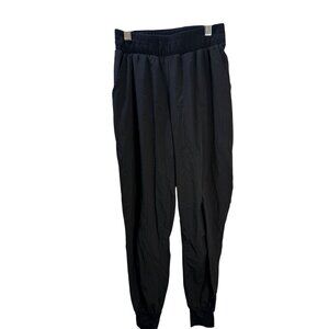 Free‎ People Black Elastic Waist Jogger Pants With Pockets & Ribbed Cuffs